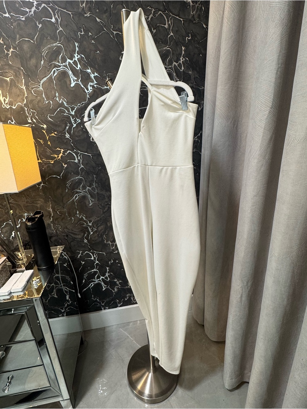 Women’s Cream One-Shoulder Jumpsuit